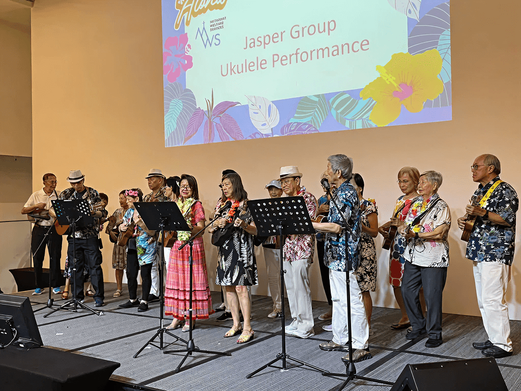 Seniors from MWS Charis ACE Active Ageing Centre - Geylang East and Charis Methodist Church also showcased a ukulele performance